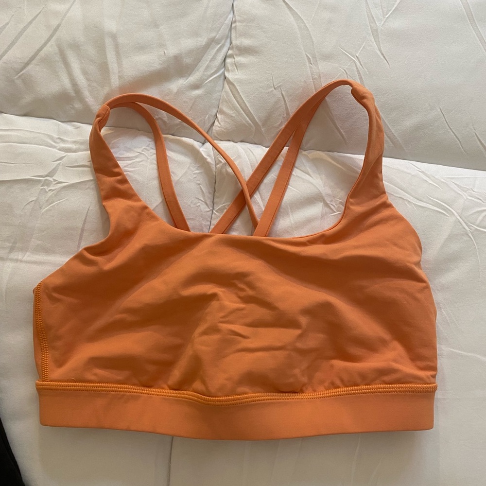 orange lulu lemon sports bra